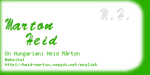 marton heid business card